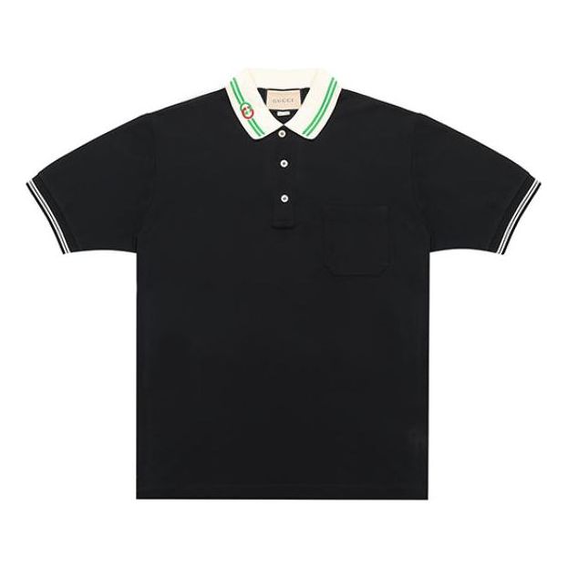 Polo tričko Gucci Interlock Double G Short Sleeve Polo Shirt Čierna | 658067-XJDI2-1043, 0