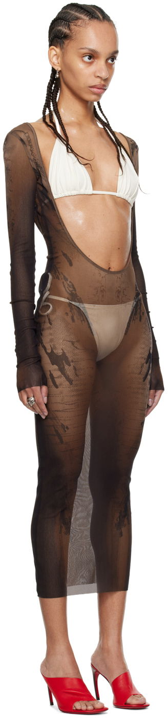 Šaty Jean Paul Gaultier Jean Paul Gaultier Shayne Oliver Edition Mesh Midi Dress Hnedá | 24/27-F-RO180-T550-6700, 1