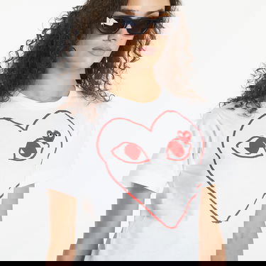 Tričko Comme des Garçons PLAY Heart Logo Short Sleeve Tee UNISEX White Biela | AX-T100 WHITE, 2