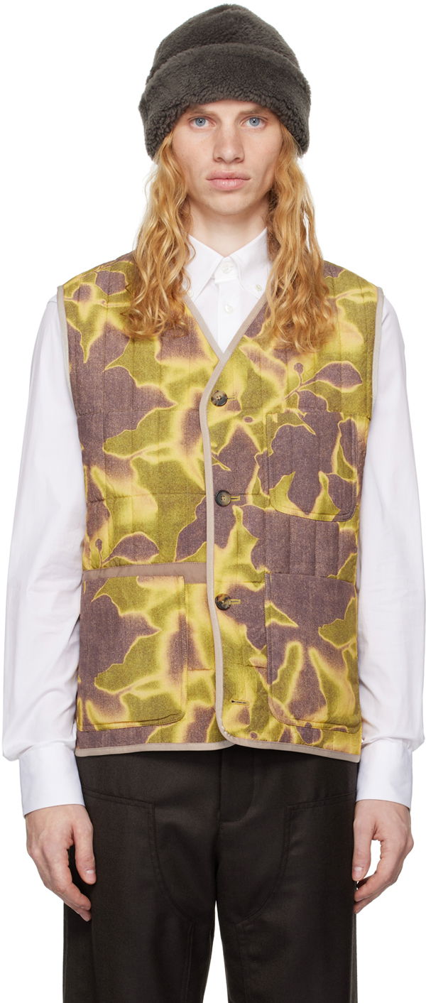 Vesta Paul Smith Paul Smith Photogram Leaves Print Quilted Vest Zelené | M1R-134Z-N02490-10, 0