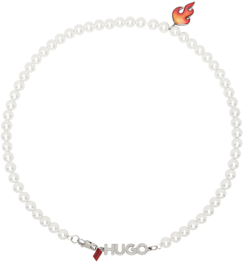 Náhrdelník BOSS Hugo Flame Pendant Necklace Biela | 50511022, 0