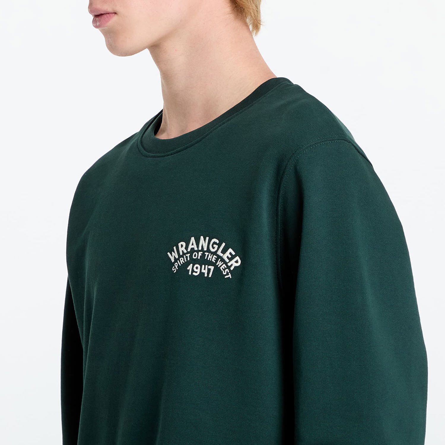 Mikina Wrangler Crewneck Sweatshirt Scarab Zelené | 112357320, 1