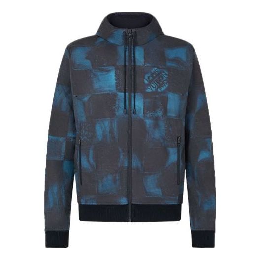 Mikina Louis Vuitton FW21 Zippered Hooded Jacket Modrá | 1A8X1W, 0