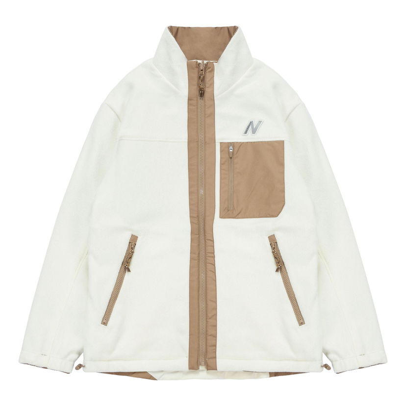 Mikina New Balance Contrasting Colors Fleece Jacket Biela | 6DB4U123-DB