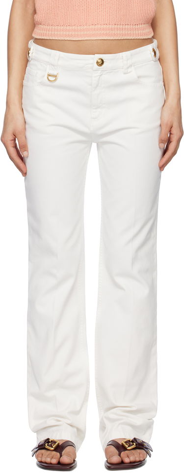 Nohavice CHLOÉ Chloé Straight Leg Pants Biela | CH25SPA12365, 0