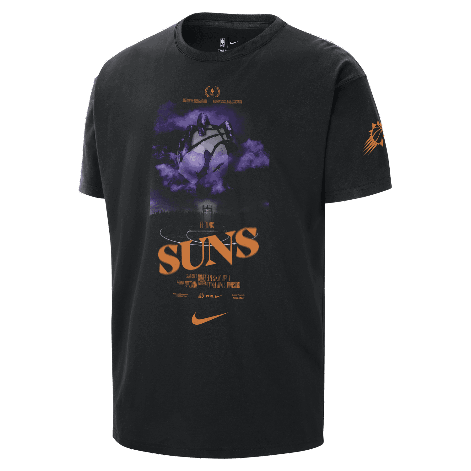 Tričko Nike NBA Suns Courtside T-Shirt Čierna | HJ2701-010, 0
