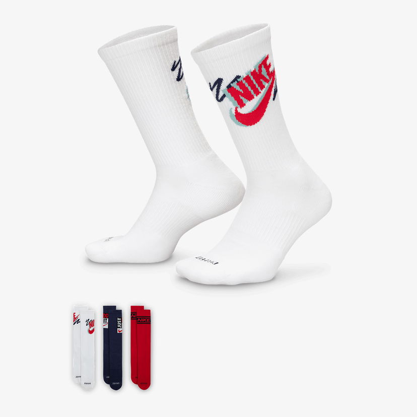 Ponožky Nike Everyday Plus Crew Socks - 3 Pairs Biela | HJ9339-904