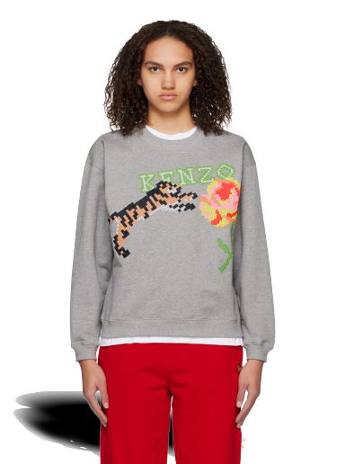 Mikina KENZO Paris Pixel Sweatshirt Šedá | FD52SW0024MC