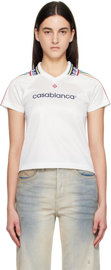 Tričko Casablanca Casablanca Jacquard Monogram Football T-Shirt Biela | WPS25-JTP-302-01, 0