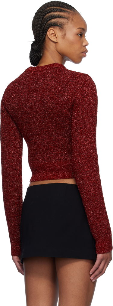 Sveter GANNI Ganni Sparkle Short Cardigan Červená | K2367, 2