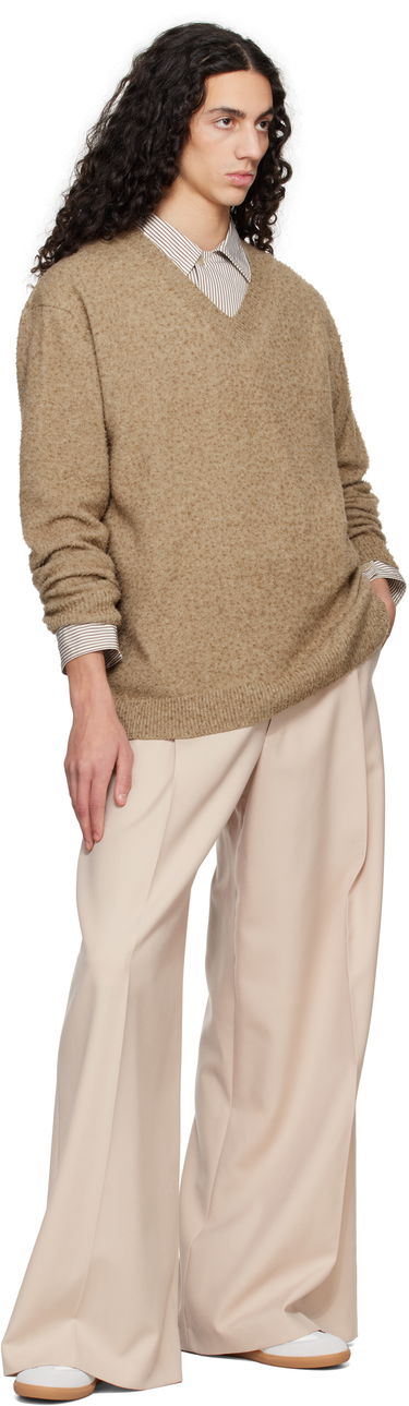 Sveter Maison Margiela Maison Margiela Pilling V-Neck Sweater Hnedá | S50HN0011 M13108, 3