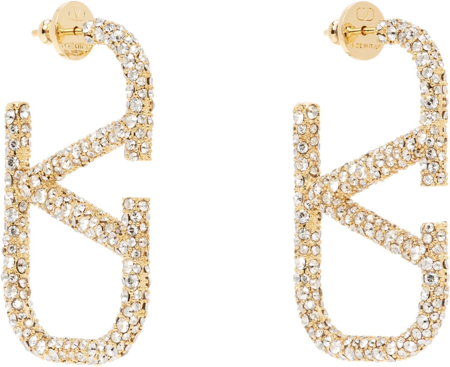 Náušnice Valentino Valentino Garavani Crystal VLogo Signature Earrings Metalická | 6W2J0G04YCW, 1