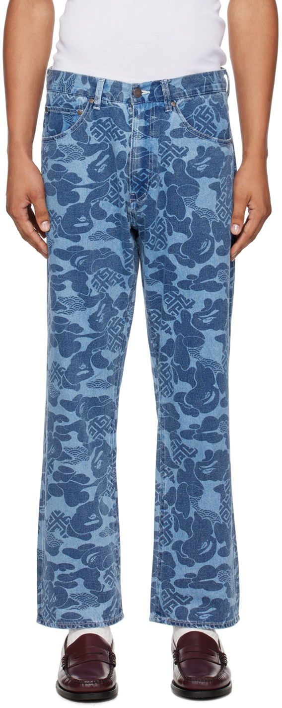Džínsy BAPE BAPE Blue Asia Camo Jeans Modrá | 001DPK201001M, 0