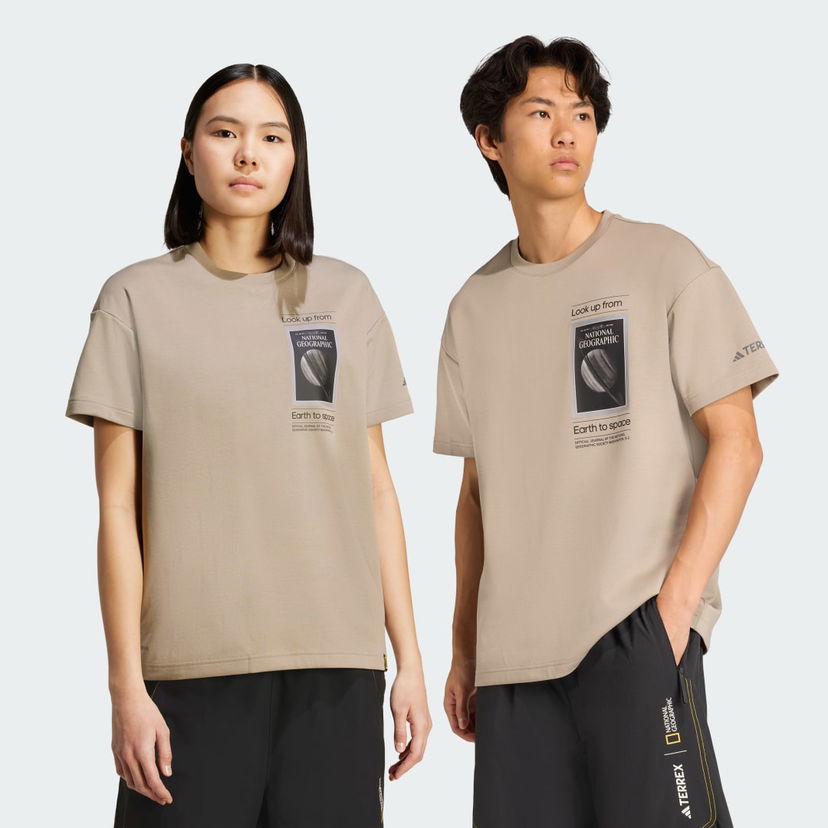 Tričko adidas Performance National Geographic AEROREADY Graphic Tee Béžová | KC2350
