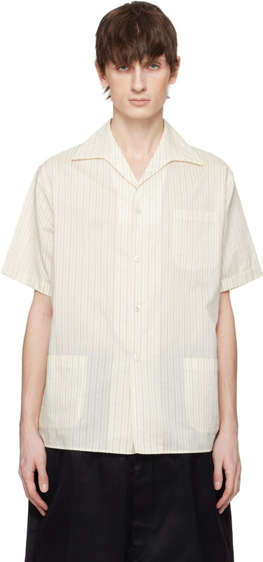 Košeľa Maison Margiela Maison Margiela Pinstriped Camp Collar Shirt Béžová | S50DR0009 M35276, 0