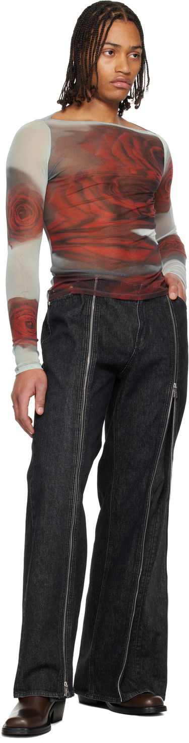 Tričko Jean Paul Gaultier The Blurry Roses Long-Sleeve Mesh Boat-Neck T-shirt Rôznofarebný | 25/04-W-TO352-M011P-010230, 3