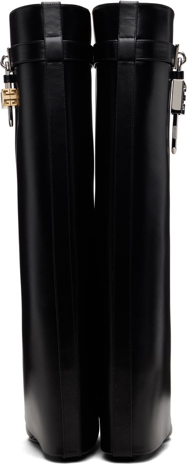 Tenisky a topánky Givenchy Shark Lock Tall Leather Wedge Boots Čierna | BE702NE1NG001, 1