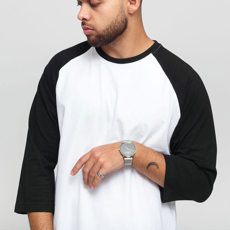 Contrast 3/4 Sleeve Raglan Tee