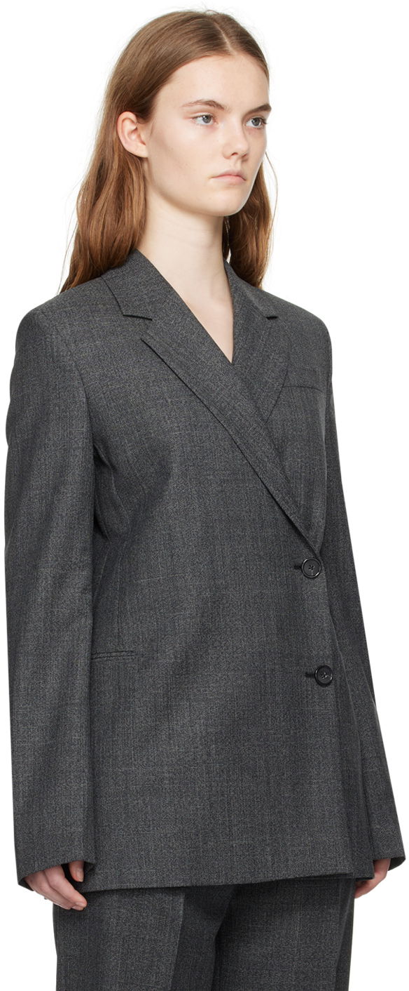 Bunda TOTEME TOTEME Off-Center Wrap Blazer Šedá | 242-WRZ1916-FB0110, 1