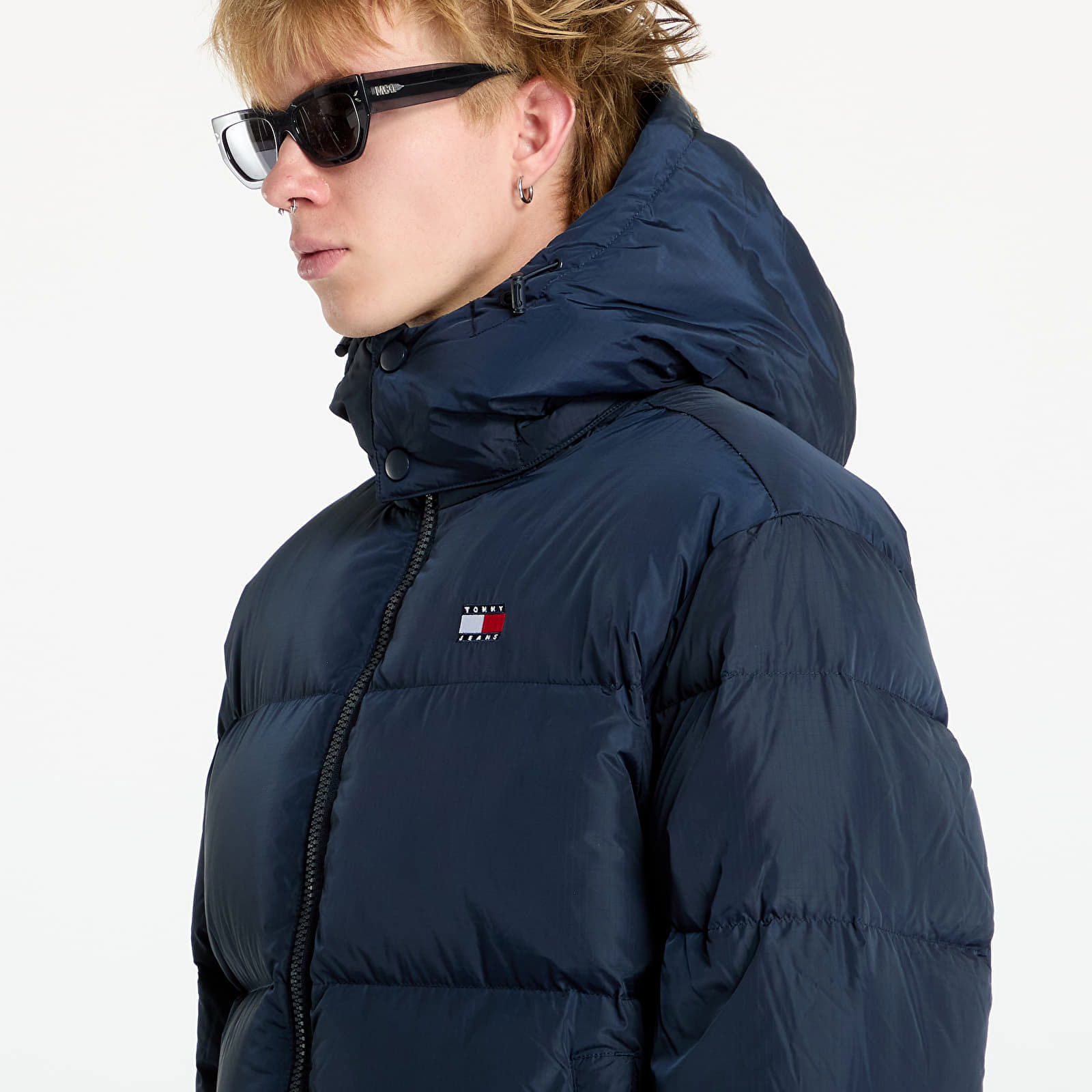 Flag Back Alaska Puffer Jacket Blue