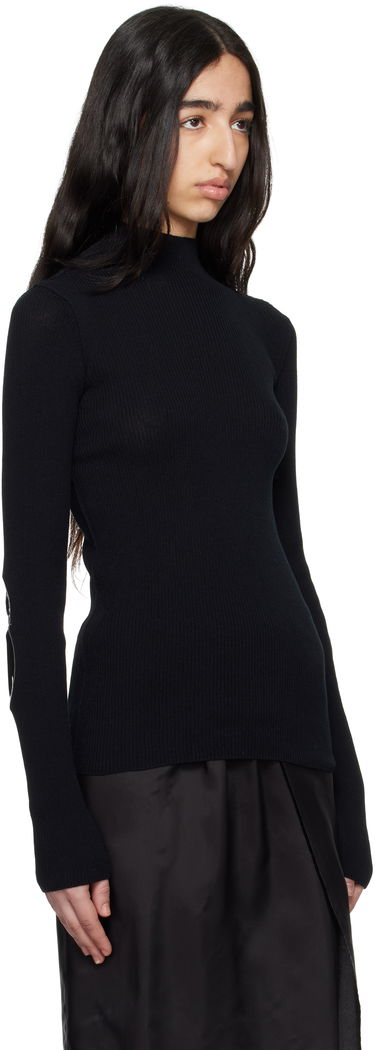 Sveter Maison Margiela MM6 Maison Margiela Elbow Patch Ribbed Turtleneck Top Čierna | S62HA0094 M13126, 1