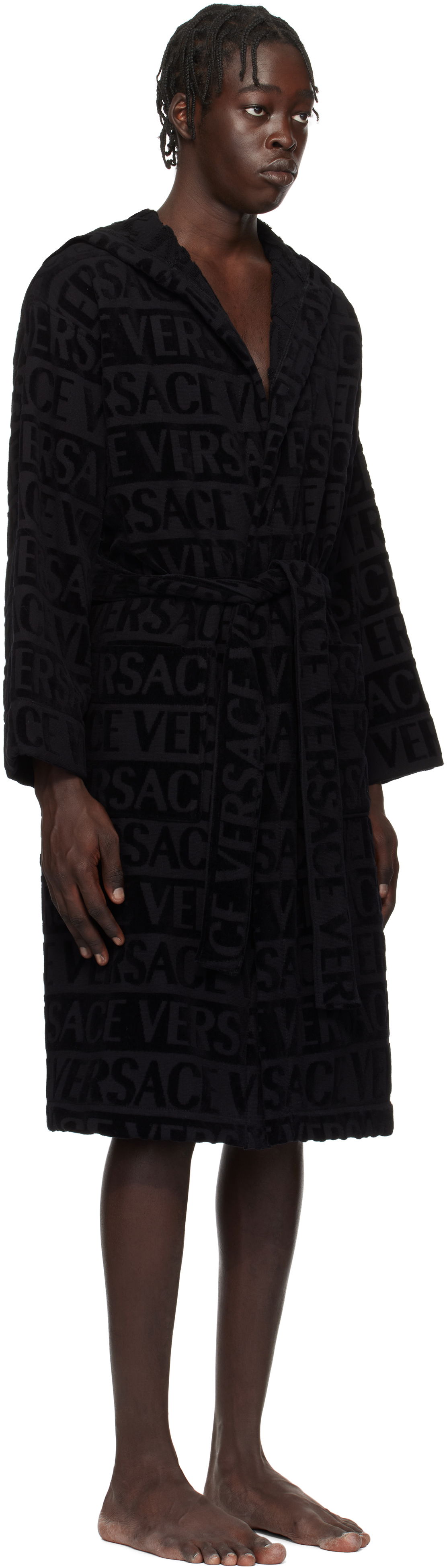Pyžamo Versace Versace 'Versace' Allover Bathrobe Čierna | 1010660_1A07545, 1