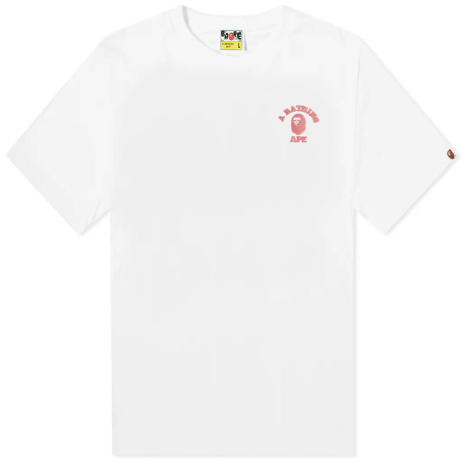 Tričko BAPE A Bathing Ape College One Point T-Shirt Biela | 001TEK301302M-WHT, 0