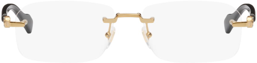 Gold & Black Rectangular Glasses