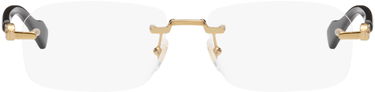 Slnečné okuliare Gucci Gold & Black Rectangular Glasses Metalická | GG1221O-001, 0