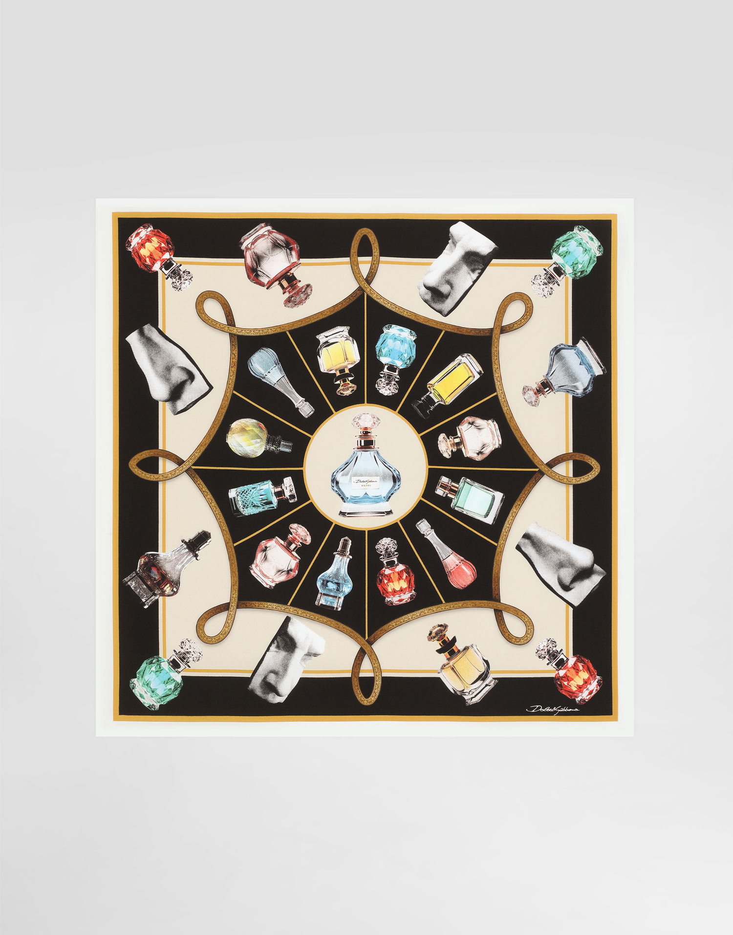 Šál Dolce & Gabbana Dolce & Gabbana Silk Perfume Print Scarf Rôznofarebný | GQ348EG0TIBHH5HZ, 0