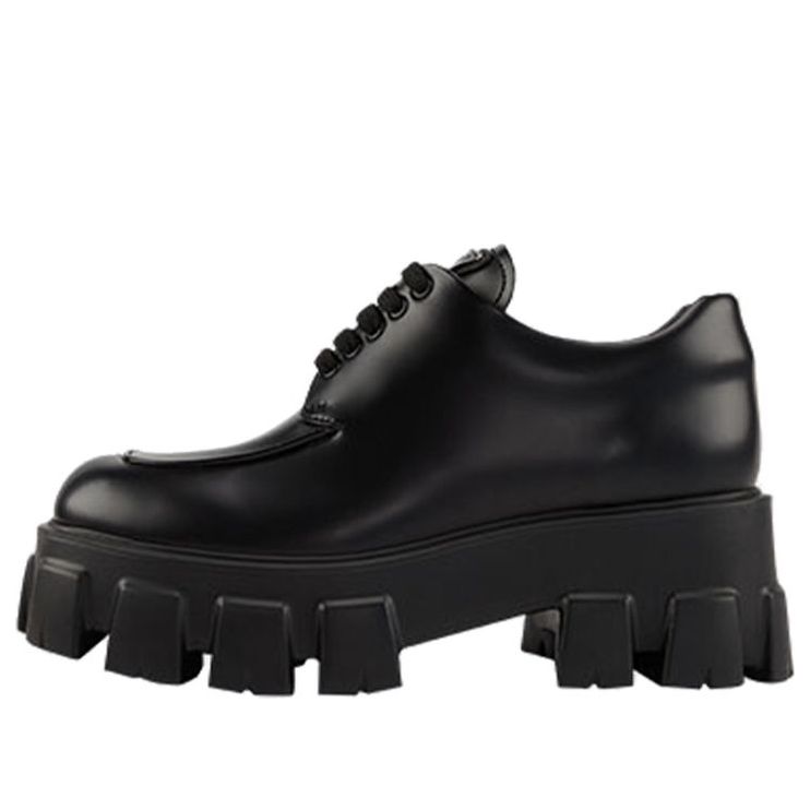 Tenisky a topánky Prada Monolith Brushed Leather Lace-Up Shoes Čierna | 1E255N_B4L_F0002_F_B055