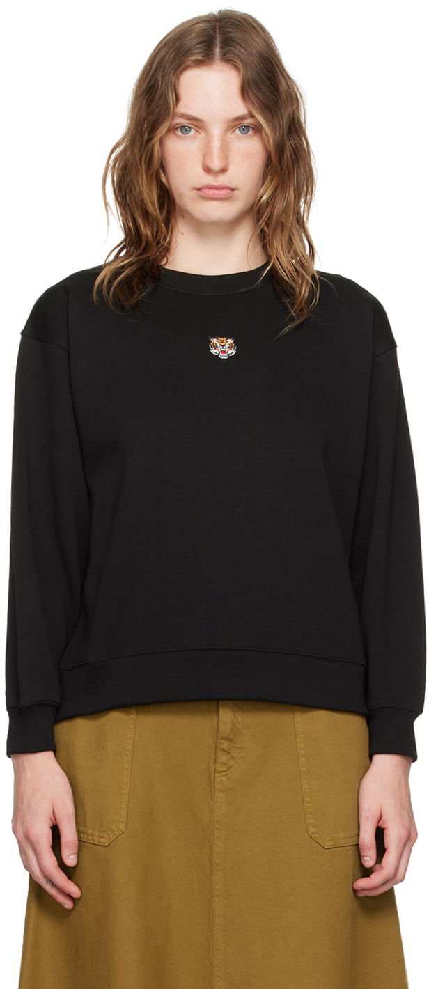 Tričko KENZO Black Paris Lucky Tiger Sweatshirt Čierna | FE52SW1484MF