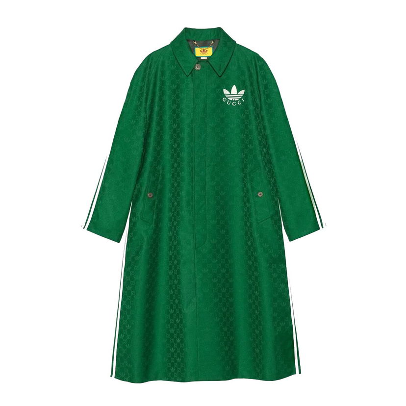 Kabáty Gucci adidas x GG Trefoil Jacquard Coat Green Zelené | 715841 ZAKUN 3229