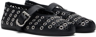 Tenisky a topánky Alaïa ALAÏA Vienne Lambskin Eyelets Ballerina Flats Čierna | AA3A029CK277, 3
