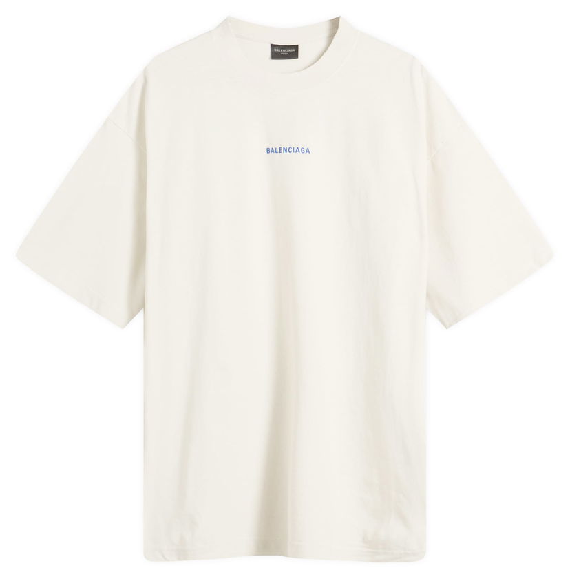 Tričko Balenciaga Balenciaga Men's Logo Medium Fit T-Shirt, Size Large Biela | 764235-TSVO9-8016