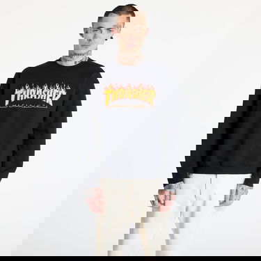 Mikina Thrasher Flame Crewneck Sweatshirt Čierna | 145494, 0