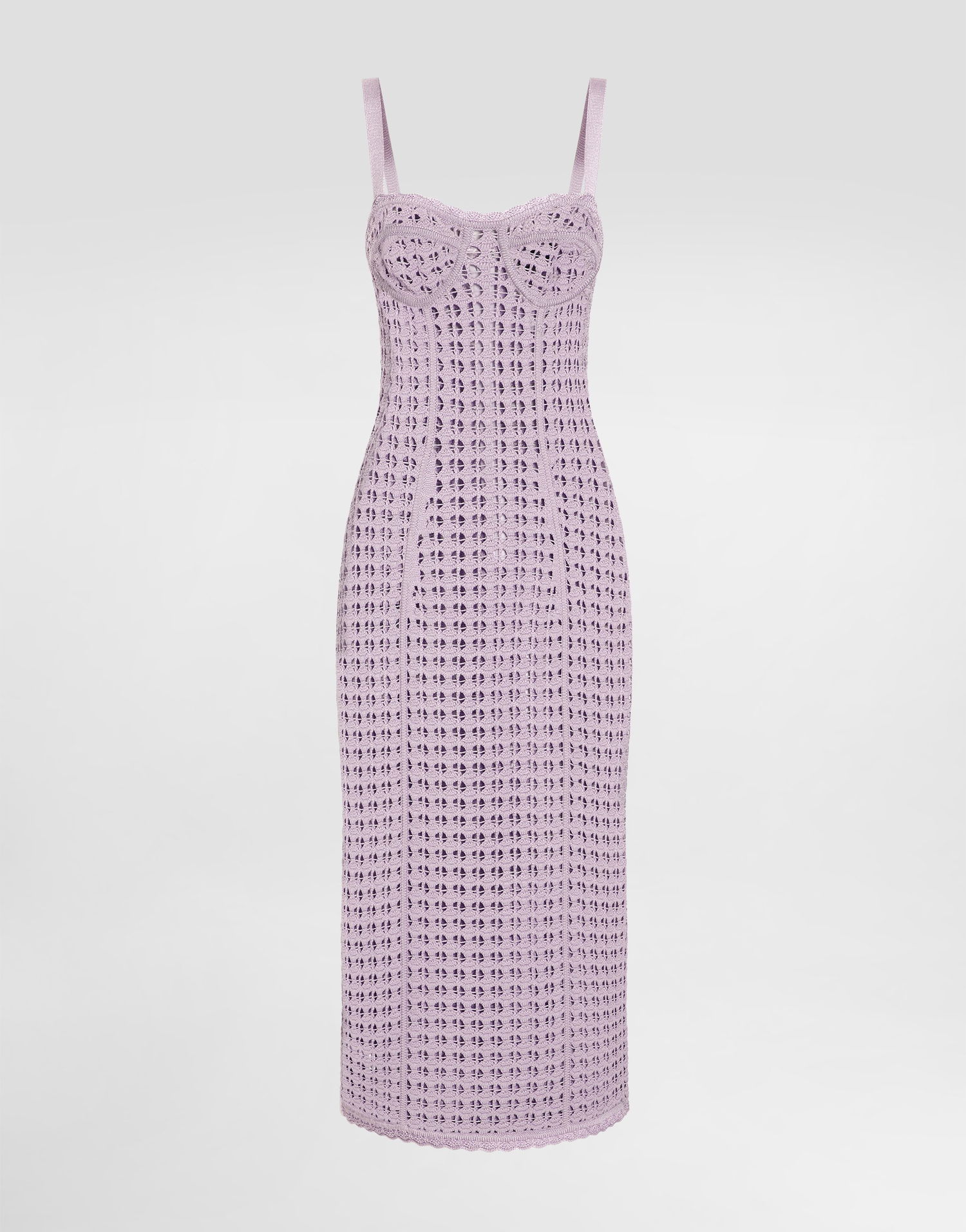 Šaty Dolce & Gabbana Dolce & Gabbana Crochet Bustier Midi Dress Fialová | FXS51TJGMBHF5958, 0