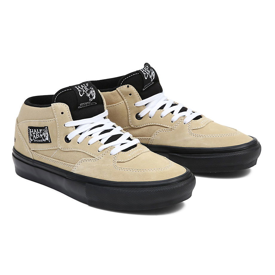 Tenisky a topánky Vans VANS Chaussures Skate Half Cab (elijah Berle Khaki/black) Femme Beige, Taille 34.5 Béžová | VN0A5FCDZF5, 0