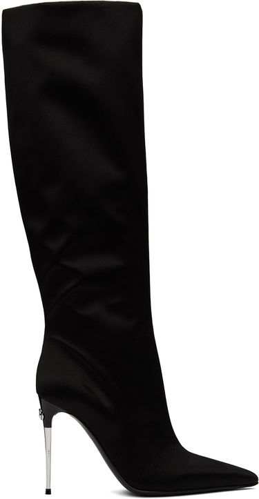 Tenisky a topánky Dolce & Gabbana Tall Satin Boots Čierna | CU1126 A7630, 0