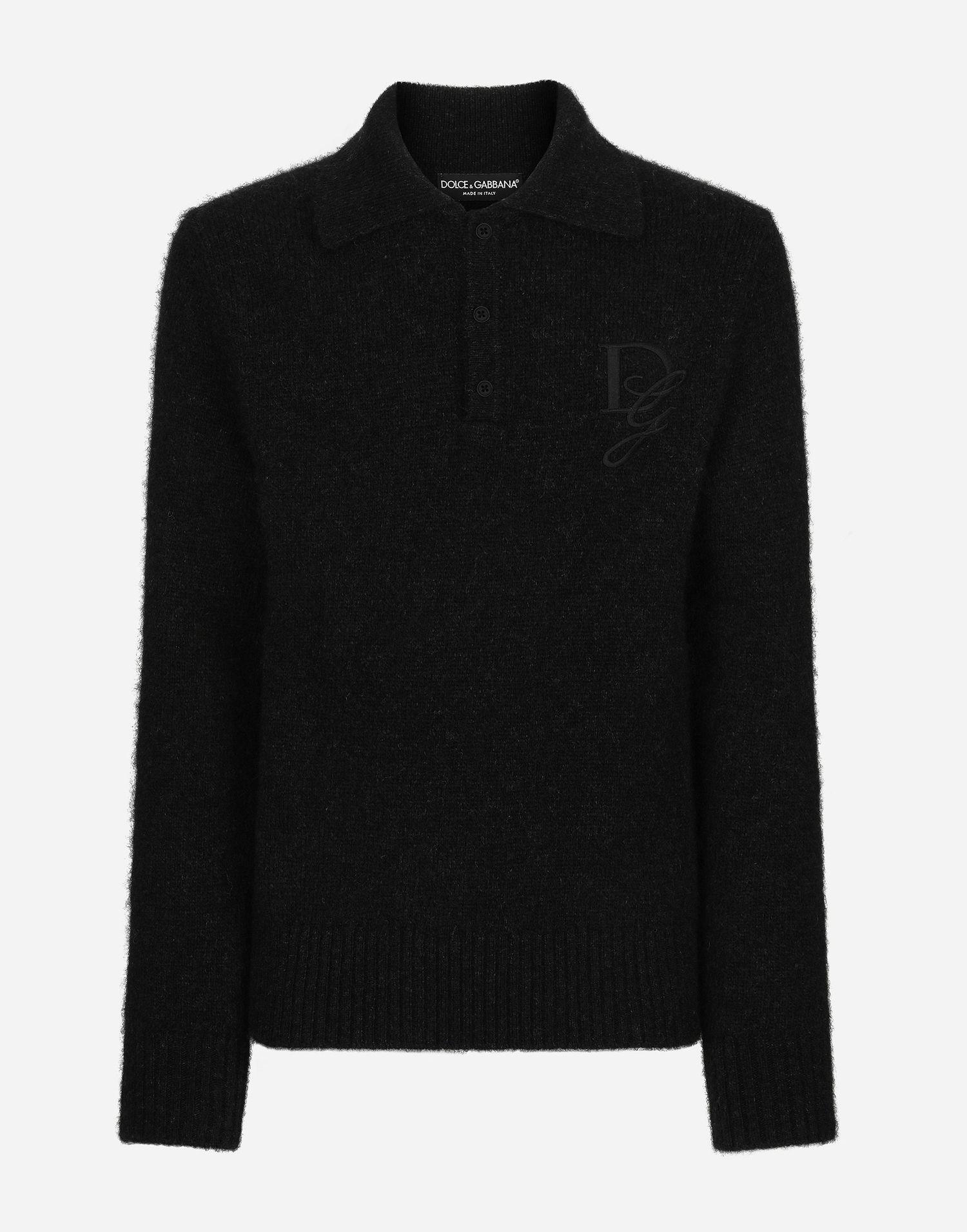 Polo tričko Dolce & Gabbana Polo-shirt Long-sleeved Embroidered Logo Šedá | GXZ48ZJFMIMN1254, 0