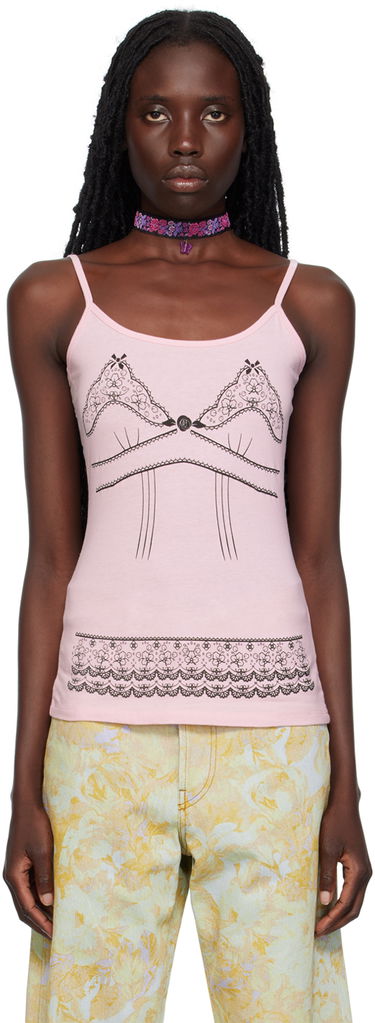 Tielko Anna Sui Anna Sui Lace-Print Tank Top Ružová | T623C20, 0