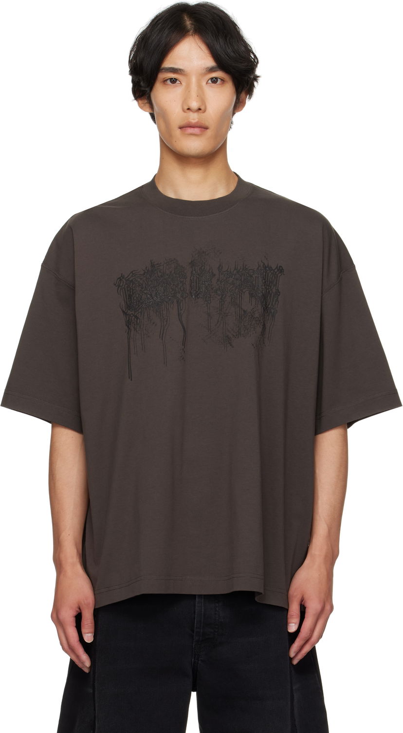 Tričko VETEMENTS Vetements Cradle of Filth Double Dripping Logo T-Shirt Hnedá | UCF76TR450C