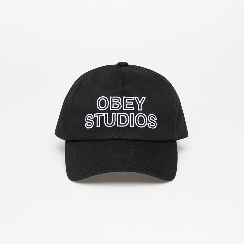 Šiltovka OBEY OBEY Studios 5 Panel Strapback Cap Čierna | 100490139-BLK