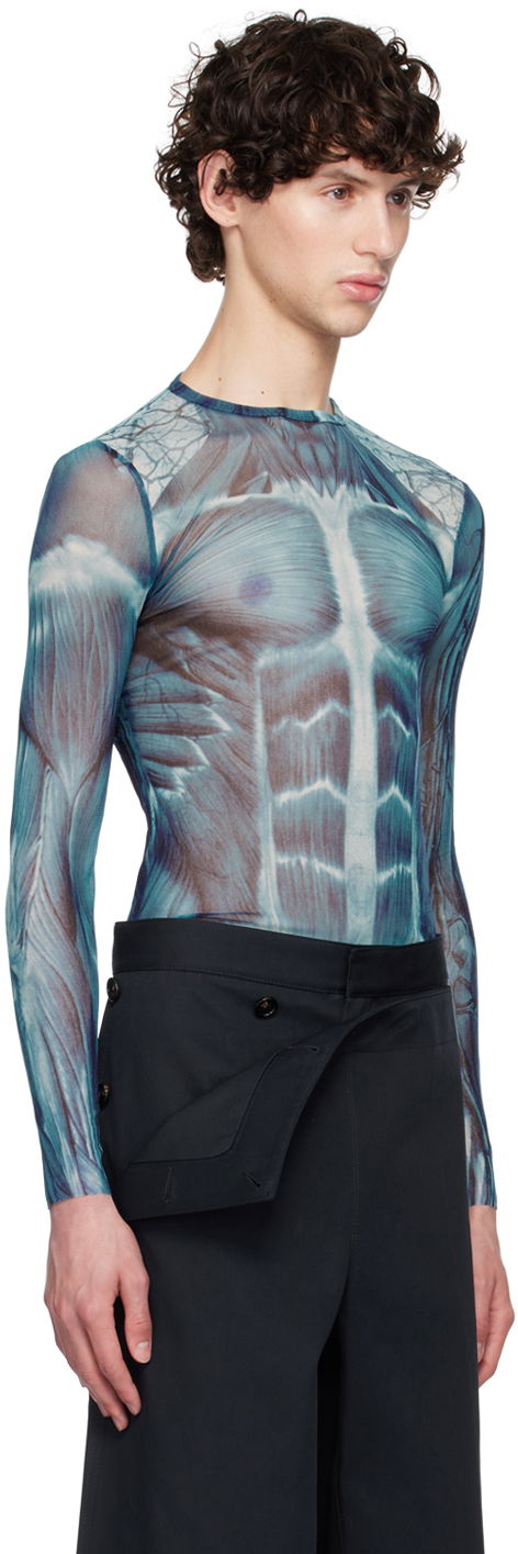 Body Jean Paul Gaultier Jean Paul Gaultier 'The Écorché' Long Sleeve T-Shirt Modrá | 24/30-F-TO210-T554-505601, 1