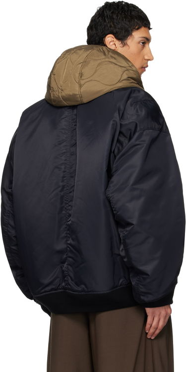 Bomber bunda Maison MIHARA YASUHIRO Maison MIHARA YASUHIRO Extended Placket Hood Flight Jacket Čierna | A15BL062, 2