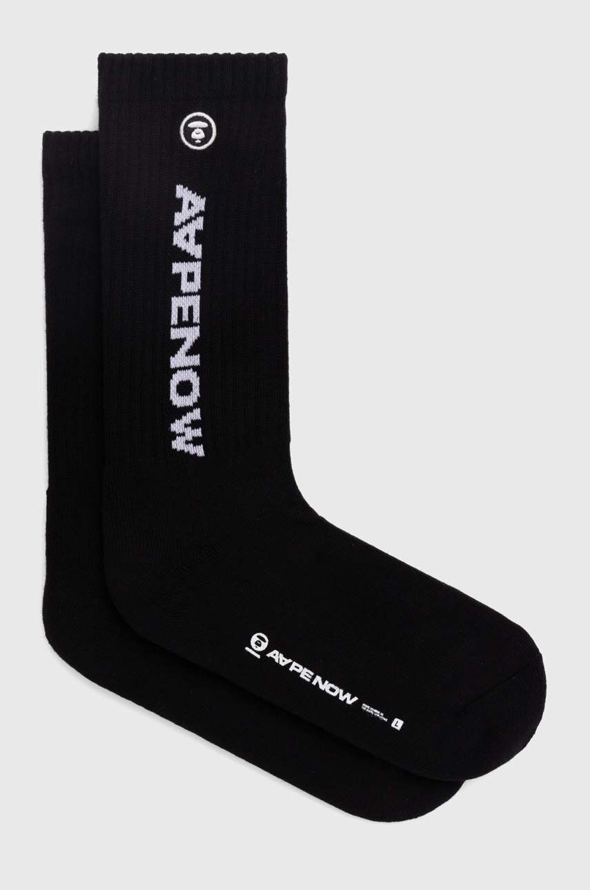 Ponožky AAPE by A Bathing Ape AAPE Socks Čierna | AAPSOM4867XXM, 0