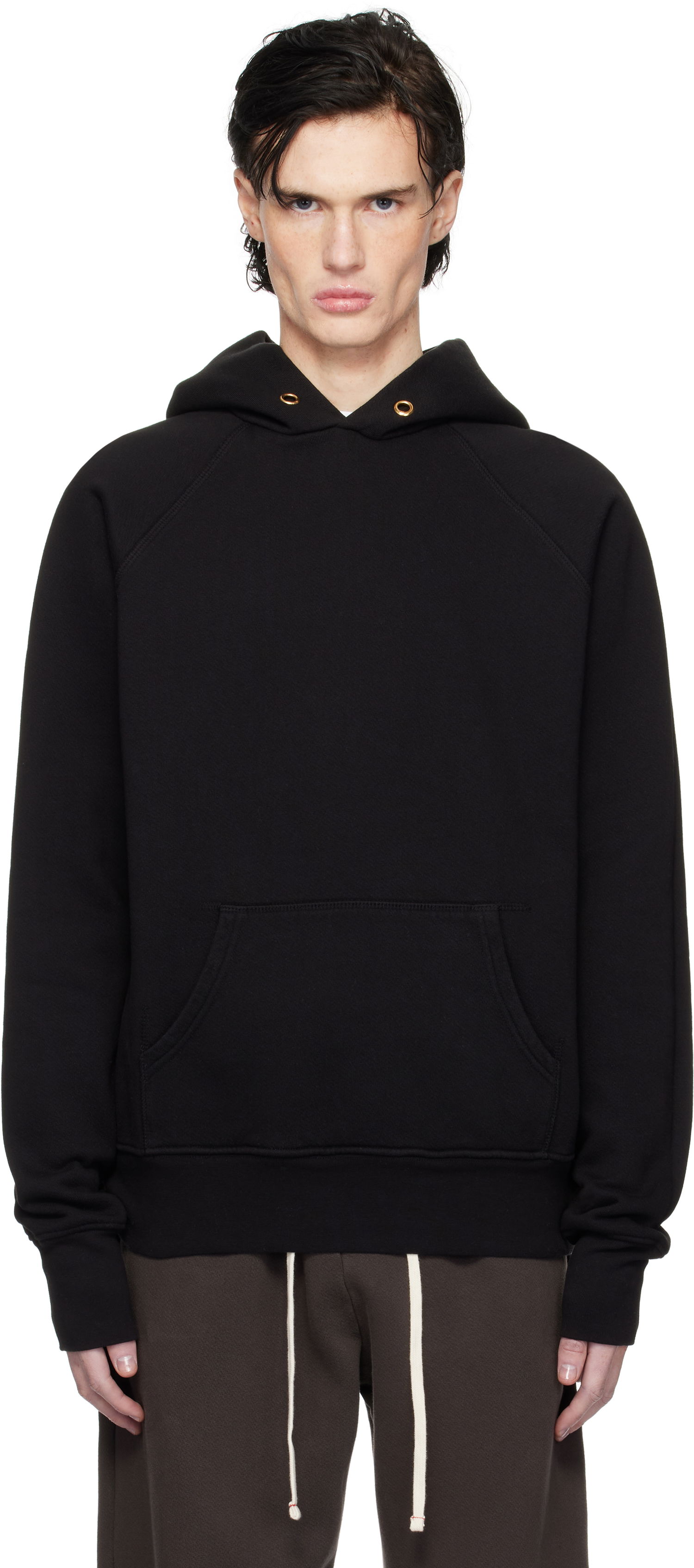 Mikina LES TIEN Les Tien Heavyweight Raglan Hoodie Čierna | CF-1098, 0
