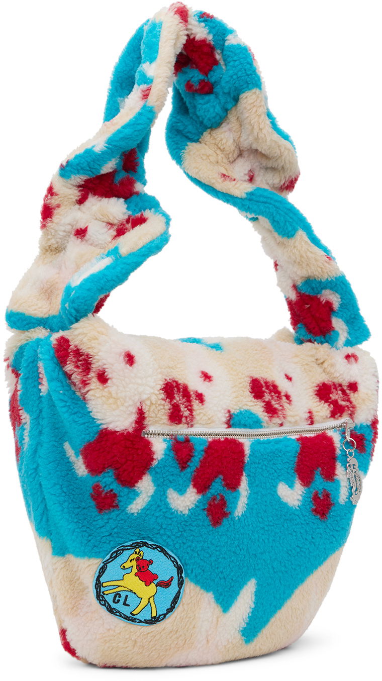 Exclusive Blue & Off-White Bunny Fleece Shoulder Bag