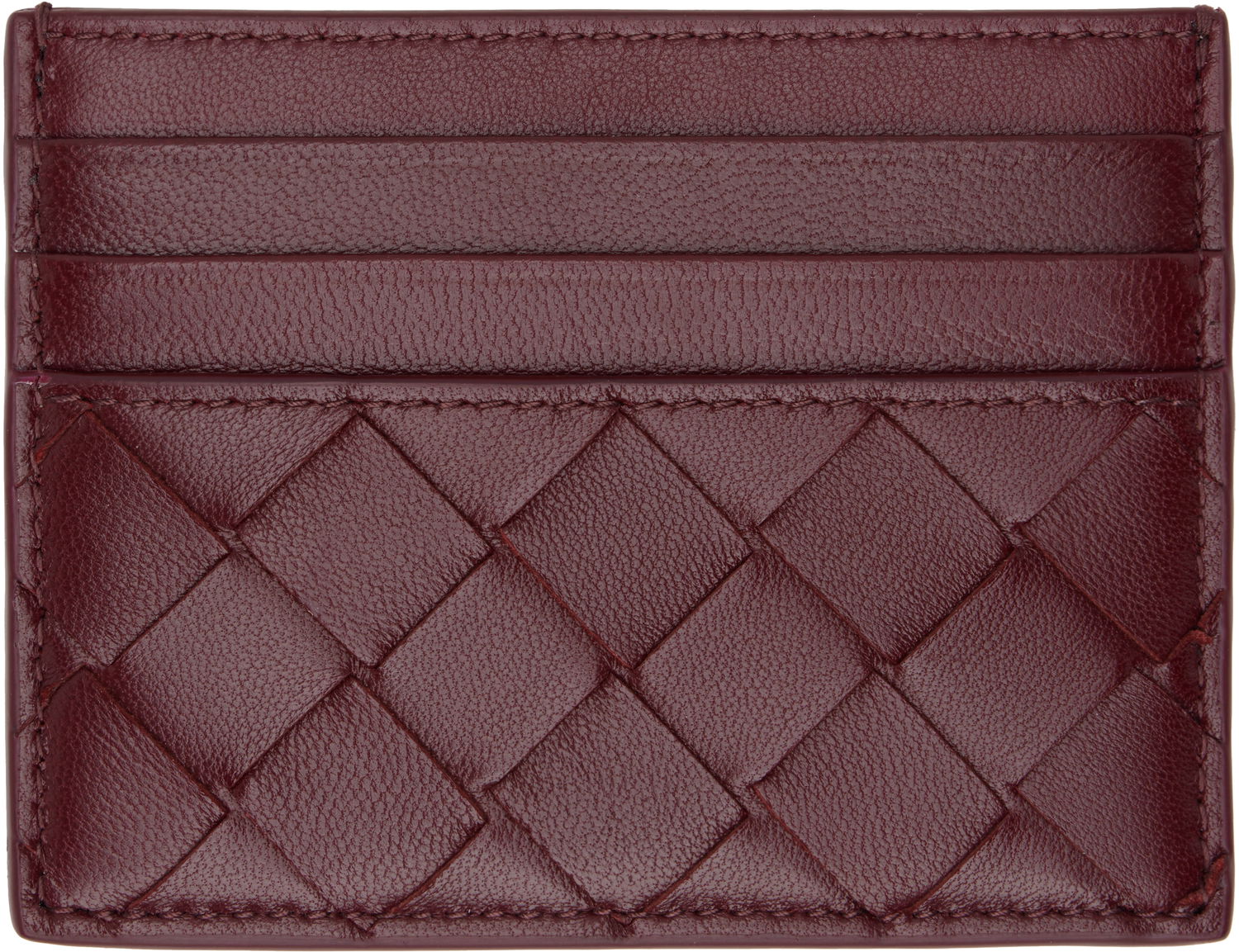 Peňaženka Bottega Veneta Intrecciato Leather Card Holder Vínová | 796324 VCPP3, 0