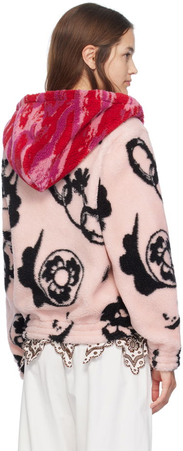 Mikina Chopova Lowena Jacquard-Graphic Fleece Zip-Up Hoodie Ružová | 5223, 2